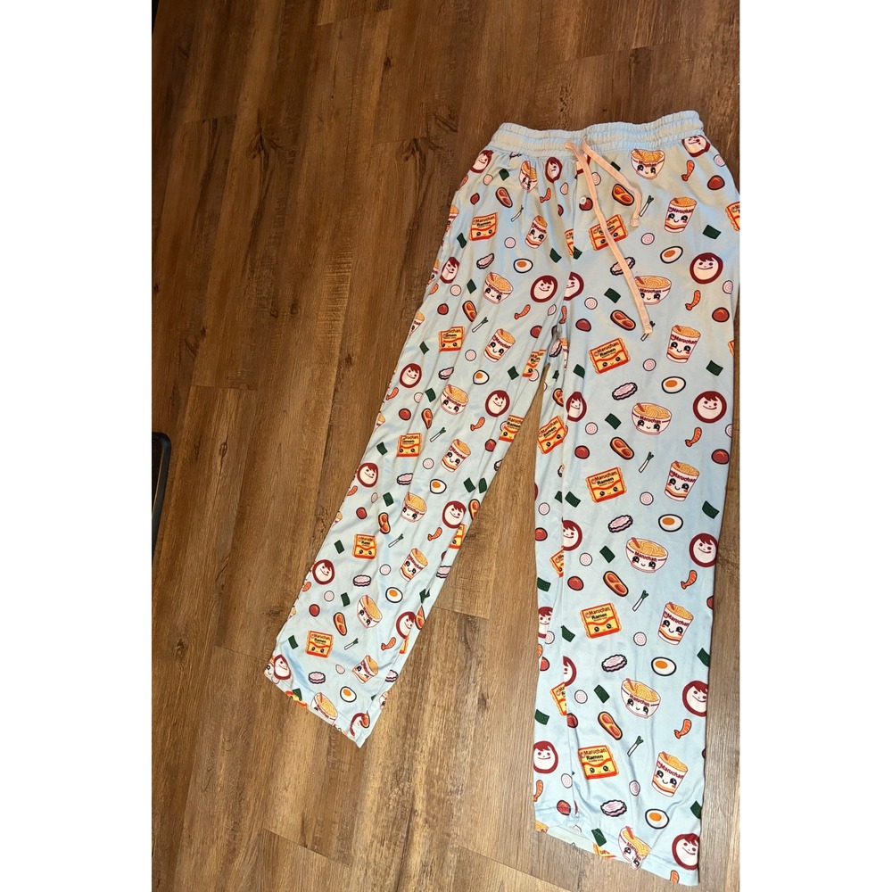 Maruchan Ramen Noodle Soup Pajama Pants Light Blue Mad Engine Small SM